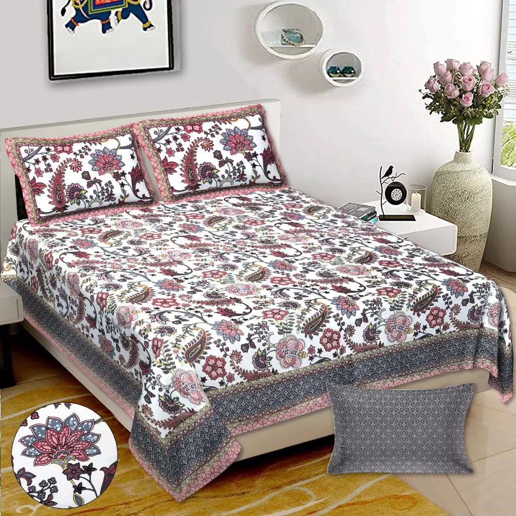 PINK_WHITE_BEDSHEET_DOHAR_SET_SUPER_KING_SIZE_COTTON