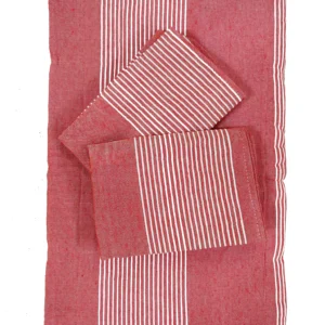 red white double cotton bedsheet handloom