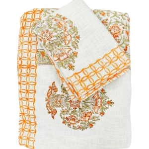 jute linenbedcover handblock