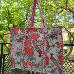 cream tot bag quilted
