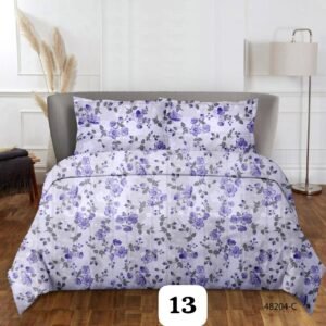 white_PURPLE_SUPERKINGSIZE_FLORAL_COTTON_DOUBLEBEDSHEET