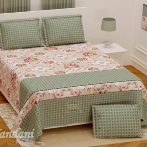 cream_grey_cotton_twill_double_bedsheet