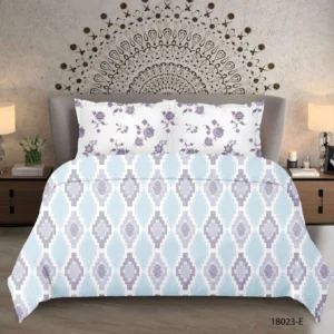 TURQUOISE_GREY_SUPERKINGSIZE_FLORAL_COTTON_DOUBLEBEDSHEET