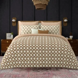beige_brown_cotton_twill_double_bedsheet