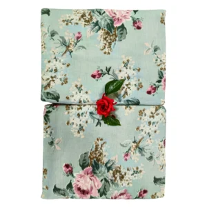 Exquisite pure cotton pink on green pair of single dohar in premium mulmul