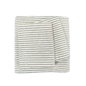 Exquisite grey and white equal stripes pure cotton double bedsheet and two pillow covers