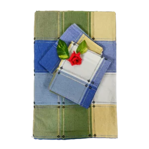 green_yellow_checkered_handloom_bedsheet
