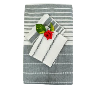 grey_white_uneven stripes_handloom_double_bedsheet