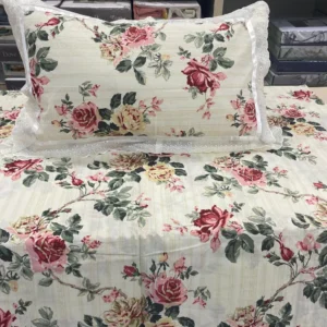 cream_maroon_lace_bedsheet