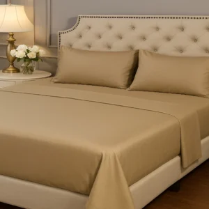 taupe_cotton_satin_double_bedsheet