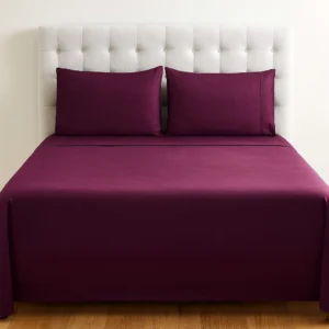 plum_satin_cotton_double_bedsheet_superkingsize