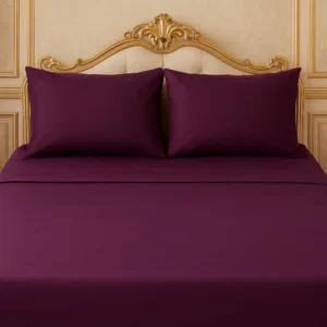 wine_satin_cotton_bedseet_superkingsize