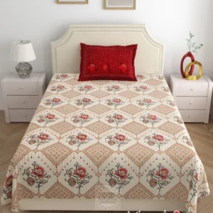 beige_maroon_single_cotton_bedsheet