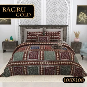maroon_brown_green_double_bedsheet