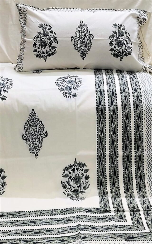 white and black bed sheets