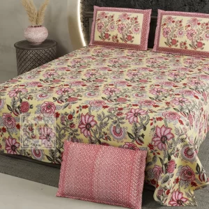 PASTEL_YELLOW_COTTON_FLORAL_SUPER_KINGSIZE_BEDSHEET