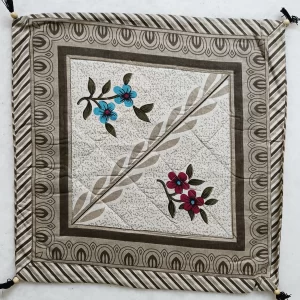 Exquisite quilted patchwork cushion cover set of 5 cushions in grey and white