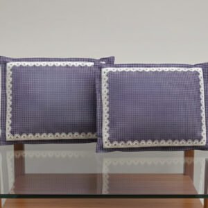 Exquisite purple floral premium  twill cotton double bedsheet with two pillow covers