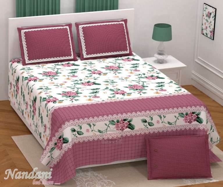 white_mauve_twill_cotton_superkingsize_bedsheet