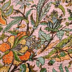 pink_floral_kantha_double_bed_bedcover