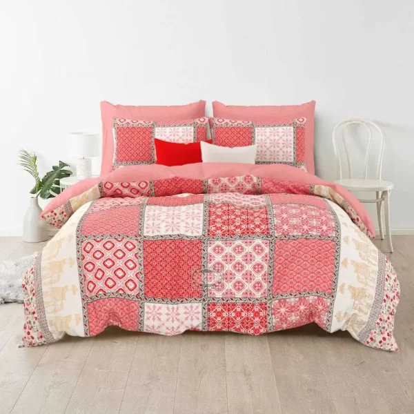 patchwork_design_cotton_shades_of_peach_cotton_double_bedsheet