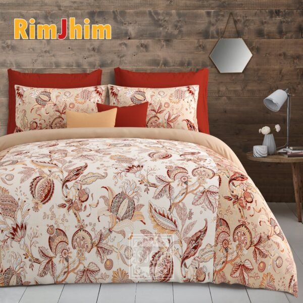 cream_maroon_superkingsize_double_bedsheet_cotton