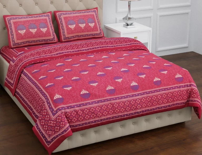 magenta)blue_cotton_bedsheet_kingsize