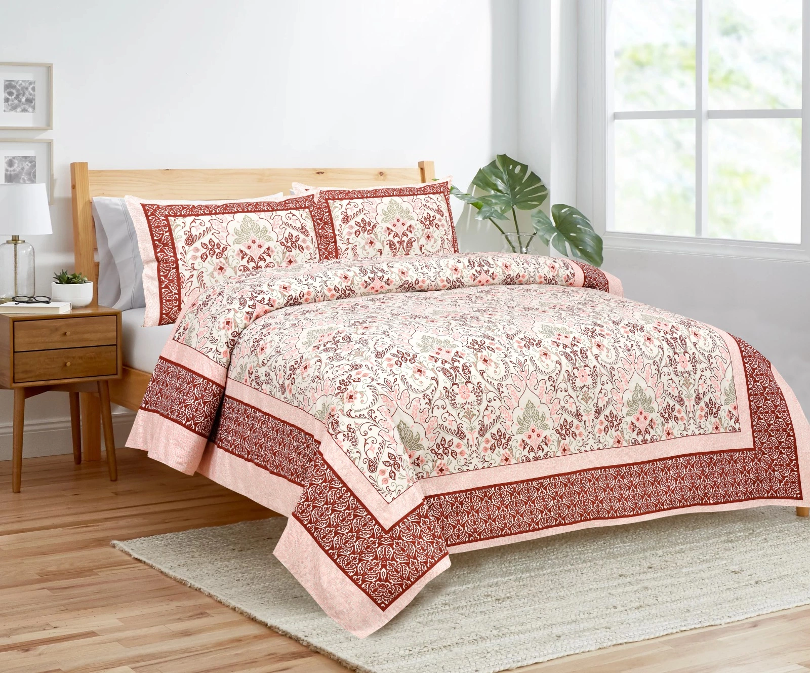 peachish_pink_cream_double_bedsheet_mixed
