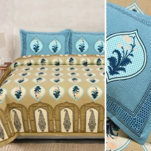beige_blue_double_bedsheet_cotton_contrast.