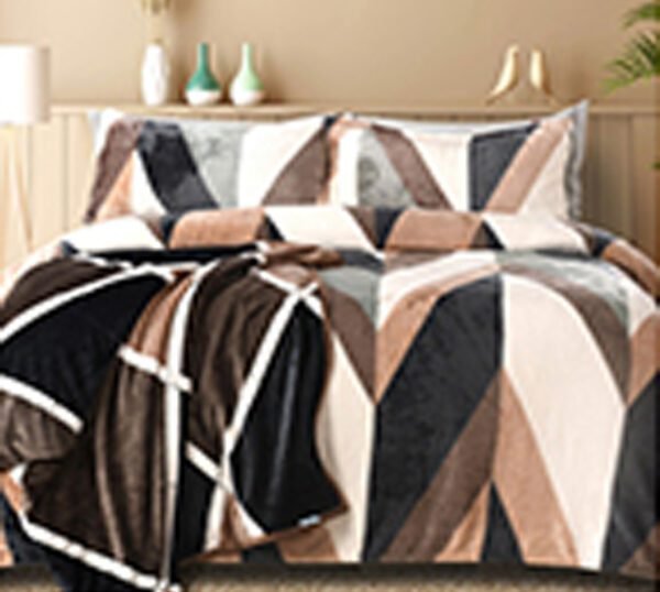 beige_brown_cream_flannel_double_bedsheet