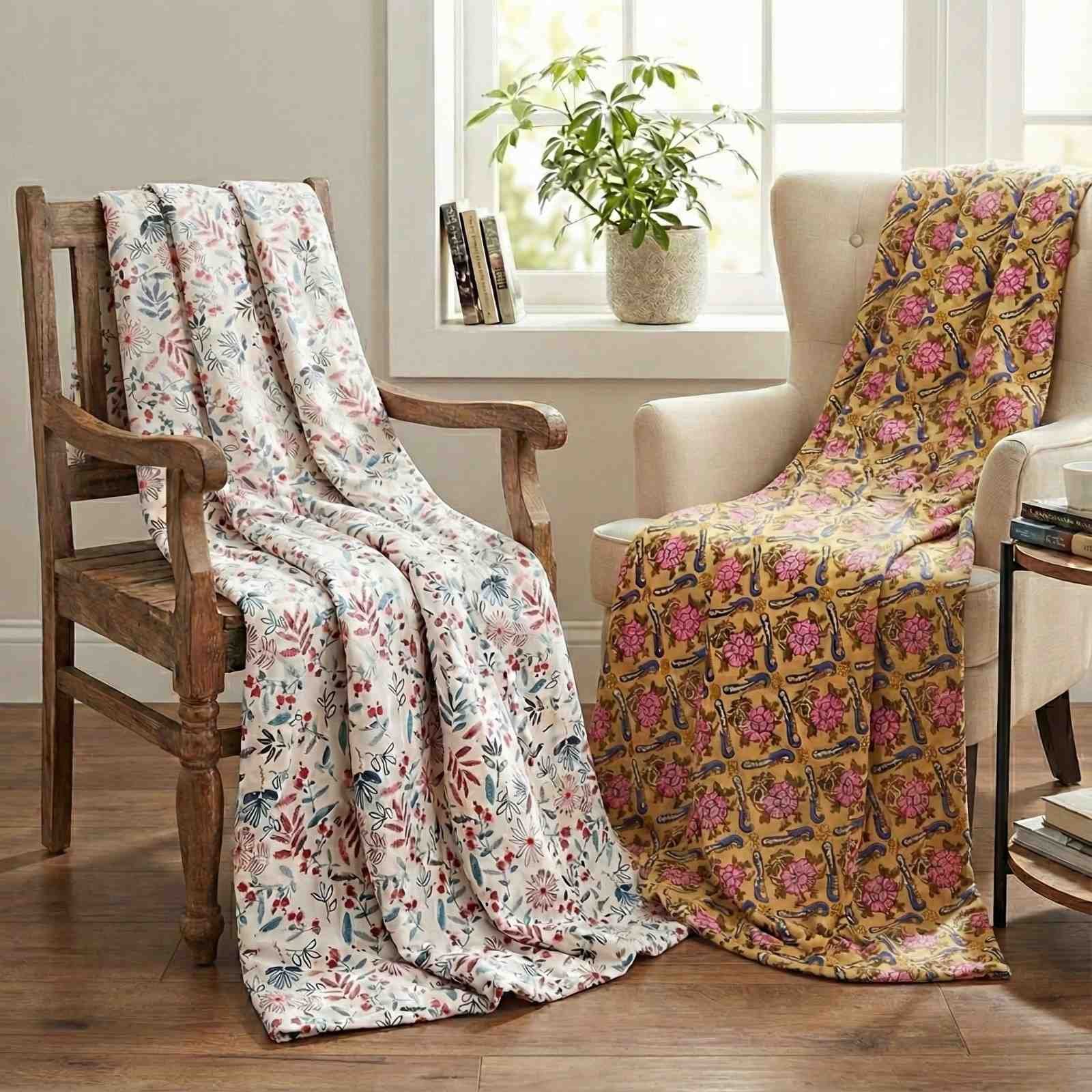 Exquisite mustard and pink and white pair of single dohars in premium cotton - Image 2