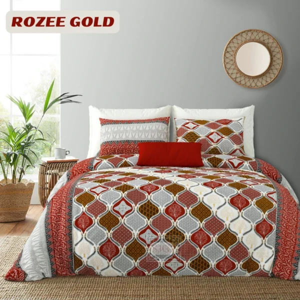 brown_grey_white cotton double_bedsheet