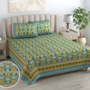 GREEN_PATOLA_COTTON_DOUBLE_BEDSHEET