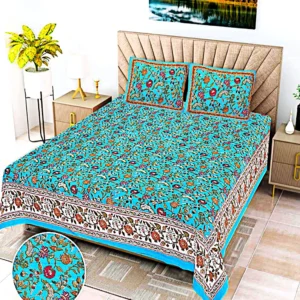 blue_floral_cotton_double_bedsheet