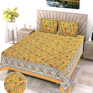 dark_mustard_brown_cotton_double_bedsheet