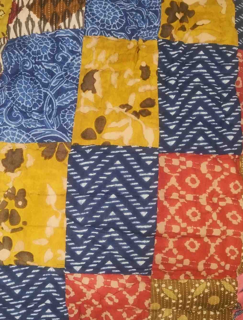 A piece of beauty exquisite patchwork multicolour jaipur razai in premium cotton mulmul