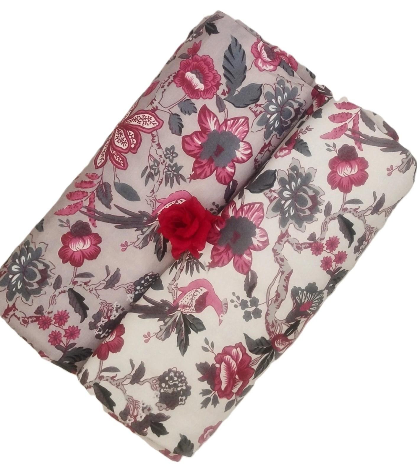 Exquisite mauve and white pair of single dohars in premium cotton - Image 4