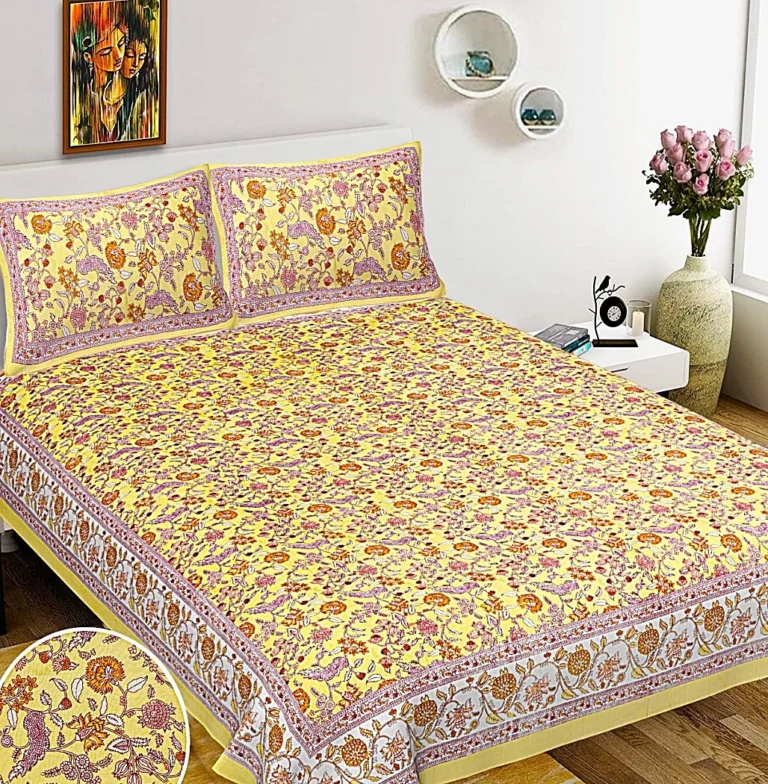 yellow_mustard_brown_cotton_bedshee