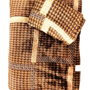 Supersoft warm floral design bedsheet and pillow covers and dohar cum duvet cover in beautiful shades of brown