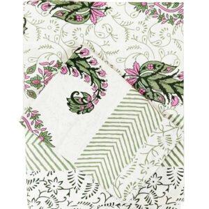 pink_green_cream_paisley_single_bedsheet