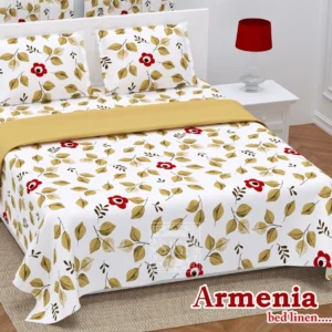 nandani_white_maroon_sloral_superkingsize_cotton_twill_superkingsize bedsheet
