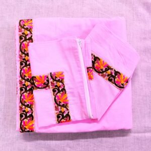 1PINK_FLAX_LACED_SUPERKING_PURE_COTTON_DOUBLE_BEDSHEET