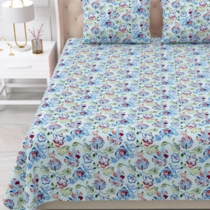 blue_green_double_bedsheet_cotton