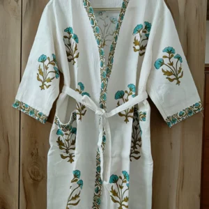 blue_handblock_bathrobe_white_waffle_cotton