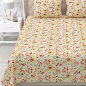 yellow rust double bedsheet cotton