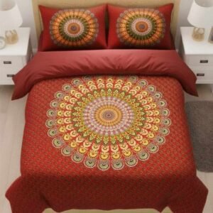 MANDALA_RED_DOUBLE_TRADITIONAL_bedsheet