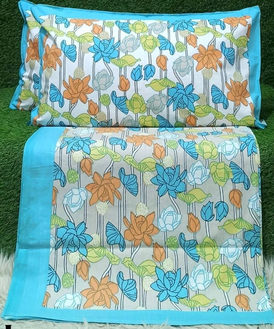 grey_orange_blue_cotton_bedsheet