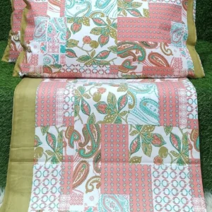 pink_blue_green_contemporary_cotton_double_bedsheet