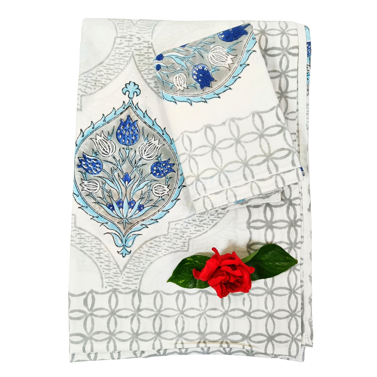 grey_blue_white_percale_handblock_bedsheet