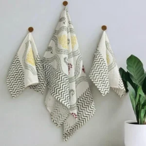 yellow_maroon_whitehandblock_waffle_cotton_towel